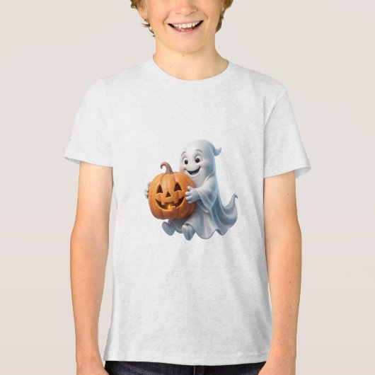 Schattig slapend spook coole Halloween-ontwerp Tri-Blend Shirt (Voorkant)