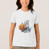 Schattig slapend spook coole Halloween-ontwerp Tri-Blend Shirt (Voorkant)