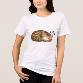 Schattig slapend tabby poesje Tri-Blend shirt