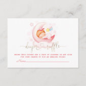 Schattig slaperig meisje over de maan gouden luier informatiekaartje (Voorkant)