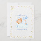 Schattig slaperig teddybeer barly wait boy Baby sh Kaart (Achterkant)