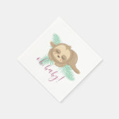 Schattig Sleepy Baby Sloth Oh Baby Baby shower Servet (Hoek)