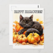 Schattig Sleepy Little Black Kitty Cat Briefkaart (Voorkant / Achterkant)