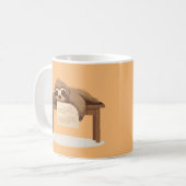 Schattig Sleepy Studeren Luiaard Koffiemok (Voorkant links)