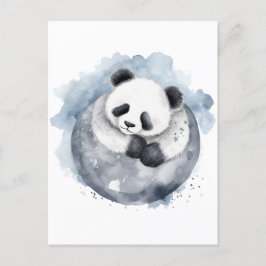Schattig Sleepy Waterverf Panda Briefkaart