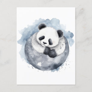 Schattig Sleepy Waterverf Panda Briefkaart