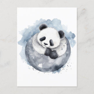 Schattig Sleepy Waterverf Panda Briefkaart