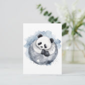 Schattig Sleepy Waterverf Panda Briefkaart (Staand voorkant)