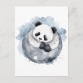 Schattig Sleepy Waterverf Panda Briefkaart (Voorkant)