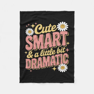 Schattig Slim Dramatisch Grappig Glimlach Bloem Te Fleece Deken