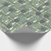 schattig sloten sleutels en kaarsenpatroon cadeaupapier (Hoek)