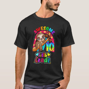 Schattig Sloth 10e verjaardag 5e graad Hier kom ik T-shirt