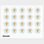 Schattig sloth Baby shower retour adreslabel Ronde Sticker (Vel)