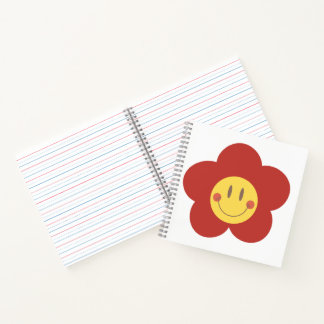 Schattig Smiley Bloem Retro Esthetiek Gelukkig Gez Notitieboek