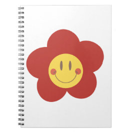 Schattig Smiley Bloem Retro Esthetiek Gelukkig Gez Notitieboek
