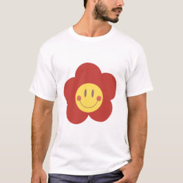 Schattig Smiley Bloem Retro Esthetiek Gelukkig Gez T-shirt