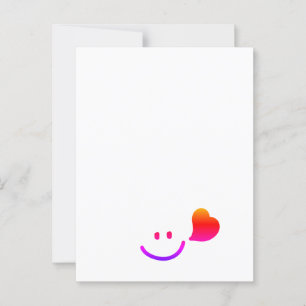 Schattig Smiley Gezicht met Hart – Minimalistische Briefkaart