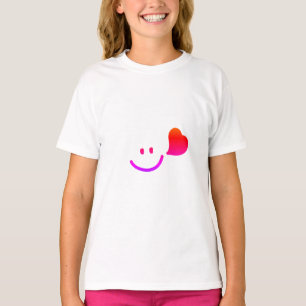 Schattig Smiley Gezicht met Hart – Minimalistische T-shirt