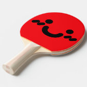 Schattig Smiley Gezicht Rood Ping Pong Batje (Voorkant Gekanteld)