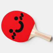 Schattig Smiley Gezicht Rood Ping Pong Batje (Zijkant)