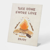 Schattig S'more Campfire Verjaardagsgunst Pedestal Reclamebord Met Voetstuk (Voorkant)