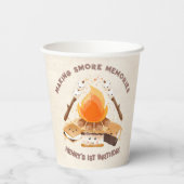 Schattig S'more kampvuur 1e verjaardag papieren be Bekers (Achterkant)