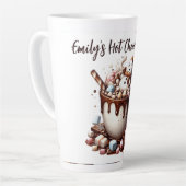 Schattig Sneeuwman Cacao Design Latte Mok (Linkerhoek)