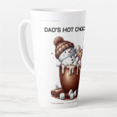 Schattig Sneeuwman Cacao Ontwerp Latte Mok (Linkerhoek)