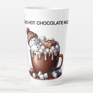 Schattig Sneeuwman Cacao Ontwerp Latte Mok