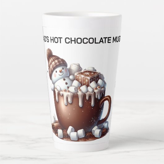 Schattig Sneeuwman Cacao Ontwerp Latte Mok (Voorkant)