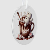 Schattig Sneeuwman Cacao Ontwerp Ornament (voorkant)