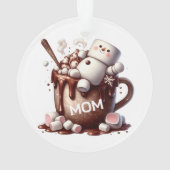 Schattig Sneeuwman Cacao Ontwerp Ornament (achterkant)