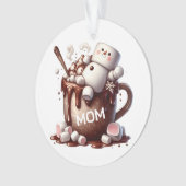 Schattig Sneeuwman Cacao Ontwerp Ornament (voorkant)
