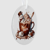 Schattig Sneeuwman Cacao Ontwerp Ornament (voorkant)