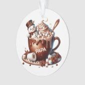 Schattig Sneeuwman Cacao Ontwerp Ornament (voorkant)