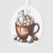 Schattig Sneeuwman Cacao Ontwerp Ornament (voorkant)