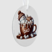 Schattig Sneeuwman Cacao Ontwerp Ornament (voorkant)