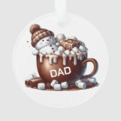 Schattig Sneeuwman Cacao Ontwerp Ornament (achterkant)