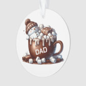 Schattig Sneeuwman Cacao Ontwerp Ornament (voorkant)