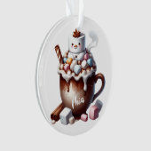 Schattig Sneeuwman Cacao Ontwerp Ornament (voorkant)