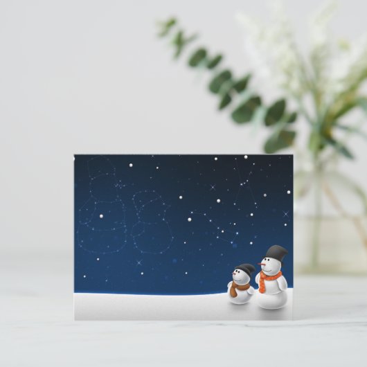 schattig sneeuwman in liefde briefkaart (Staand voorkant)