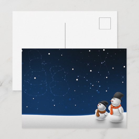 schattig sneeuwman in liefde briefkaart (Voorkant / Achterkant)