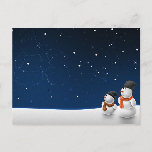 schattig sneeuwman in liefde briefkaart (Voorkant)
