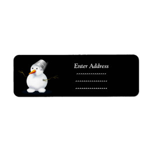 schattig sneeuwman kerst adres label Sticker