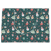 Schattig sneeuwman kerstpatroon groot cadeauzakje (Voorkant)