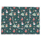 Schattig sneeuwman kerstpatroon groot cadeauzakje (Achterkant)