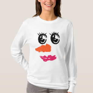 Schattig Sneeuwmannengezicht – Minimale Kerstborst T-shirt
