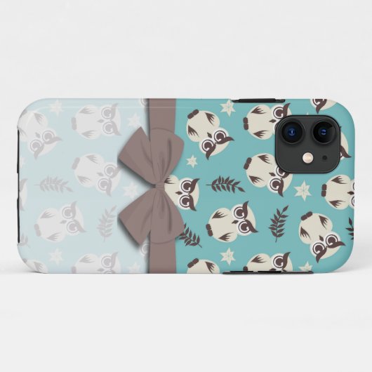 schattig sneeuwwit uilpatroon Case-Mate iPhone case (Achterkant (horizontaal))
