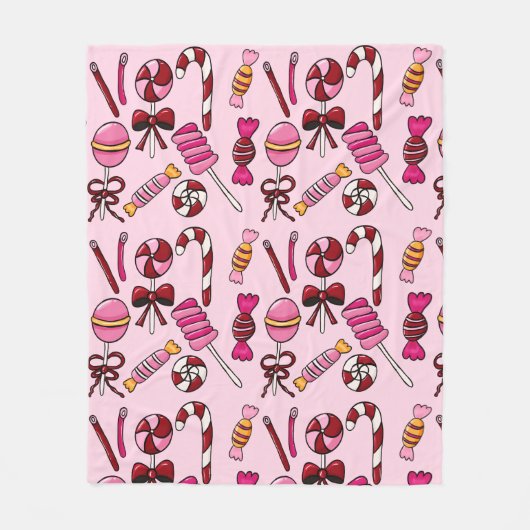 Schattig Snoep Fleece Deken (Voorkant)
