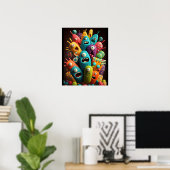 Schattig Snoep Monsters Poster (Thuiskantoor)